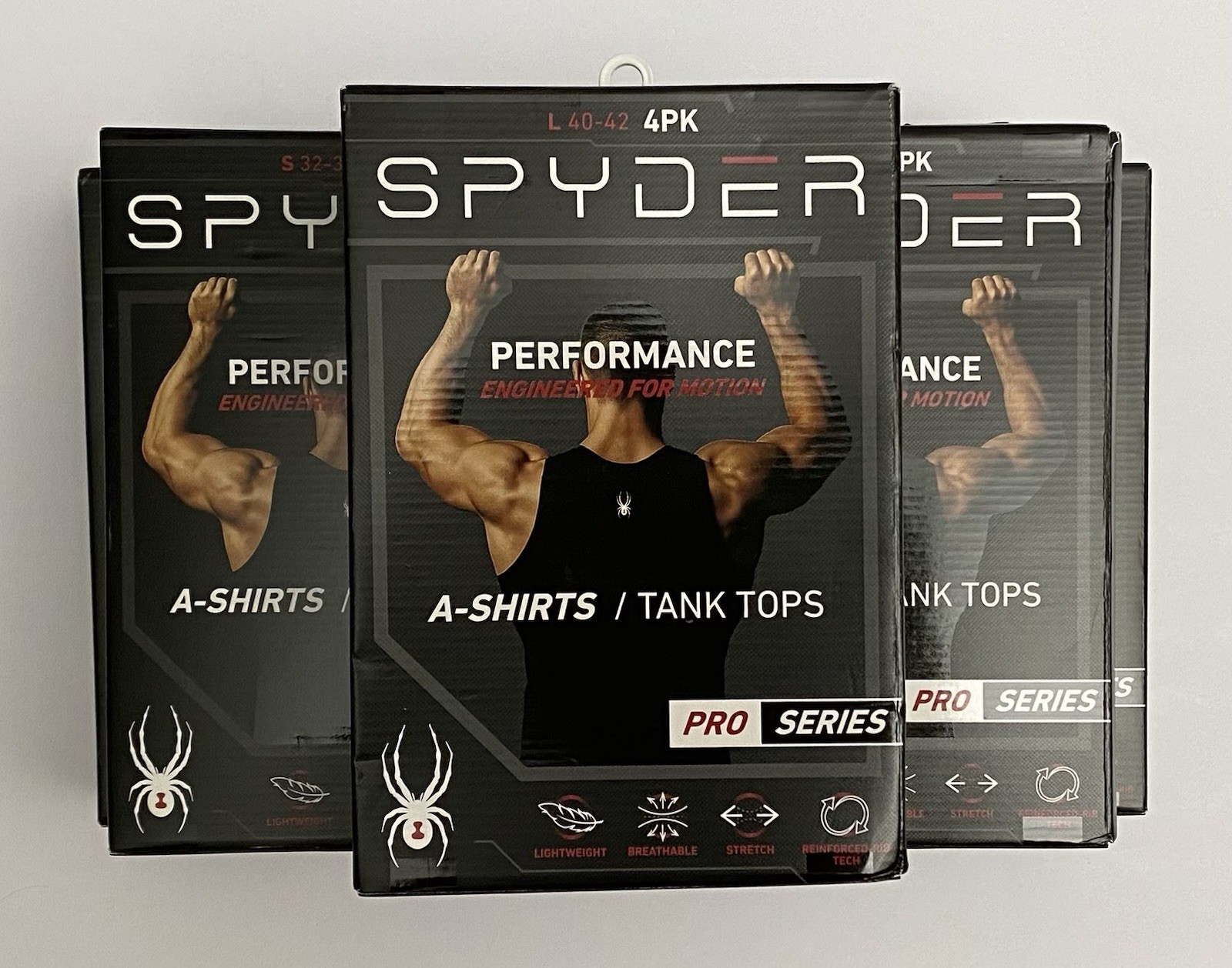 Spyder Pro Series Men’s Tank Tops Performance – Engineered For Motion 4-Pack
