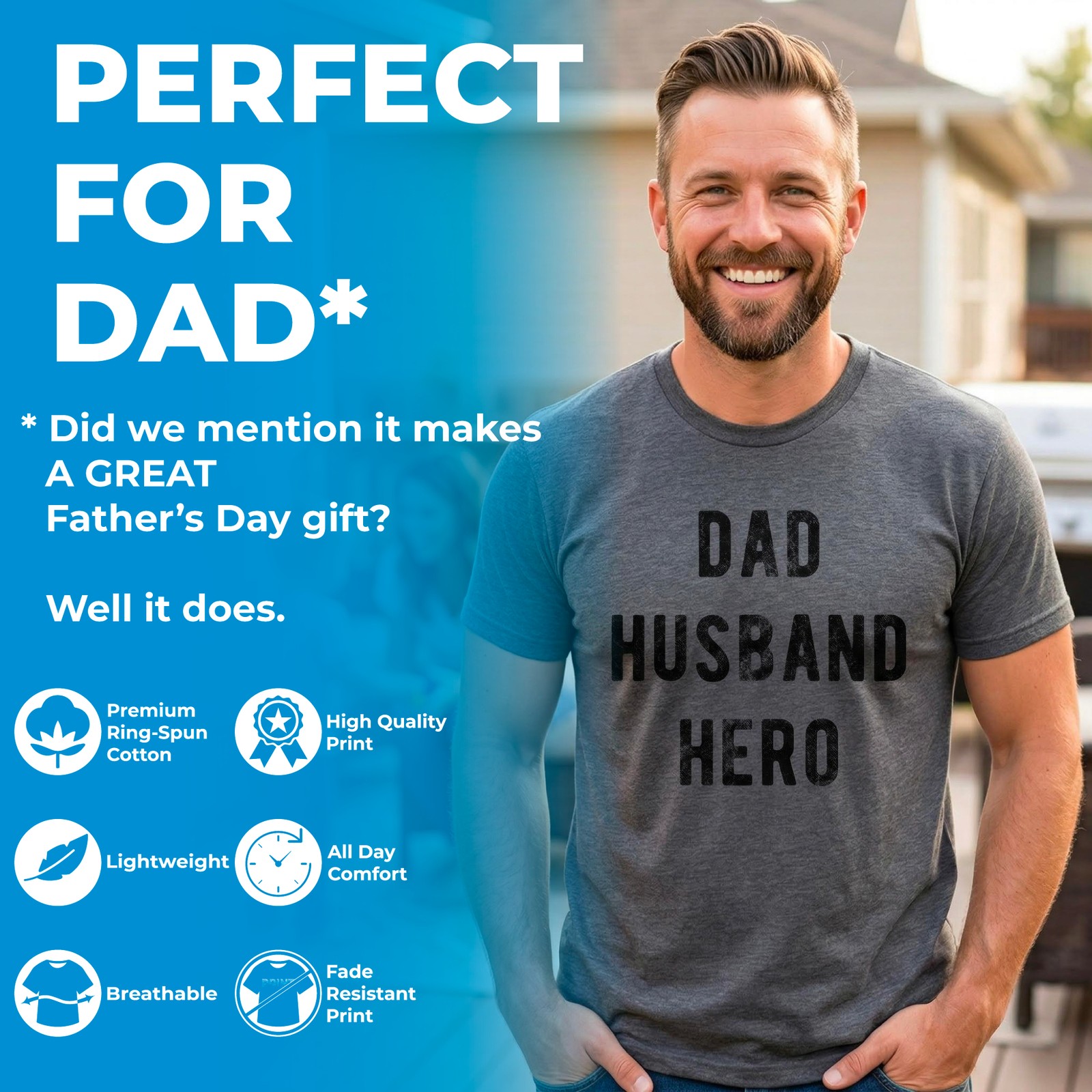 Mens as Bald Guy T Shirt Funny Father’s Day Dad Husband Grandpa Gift