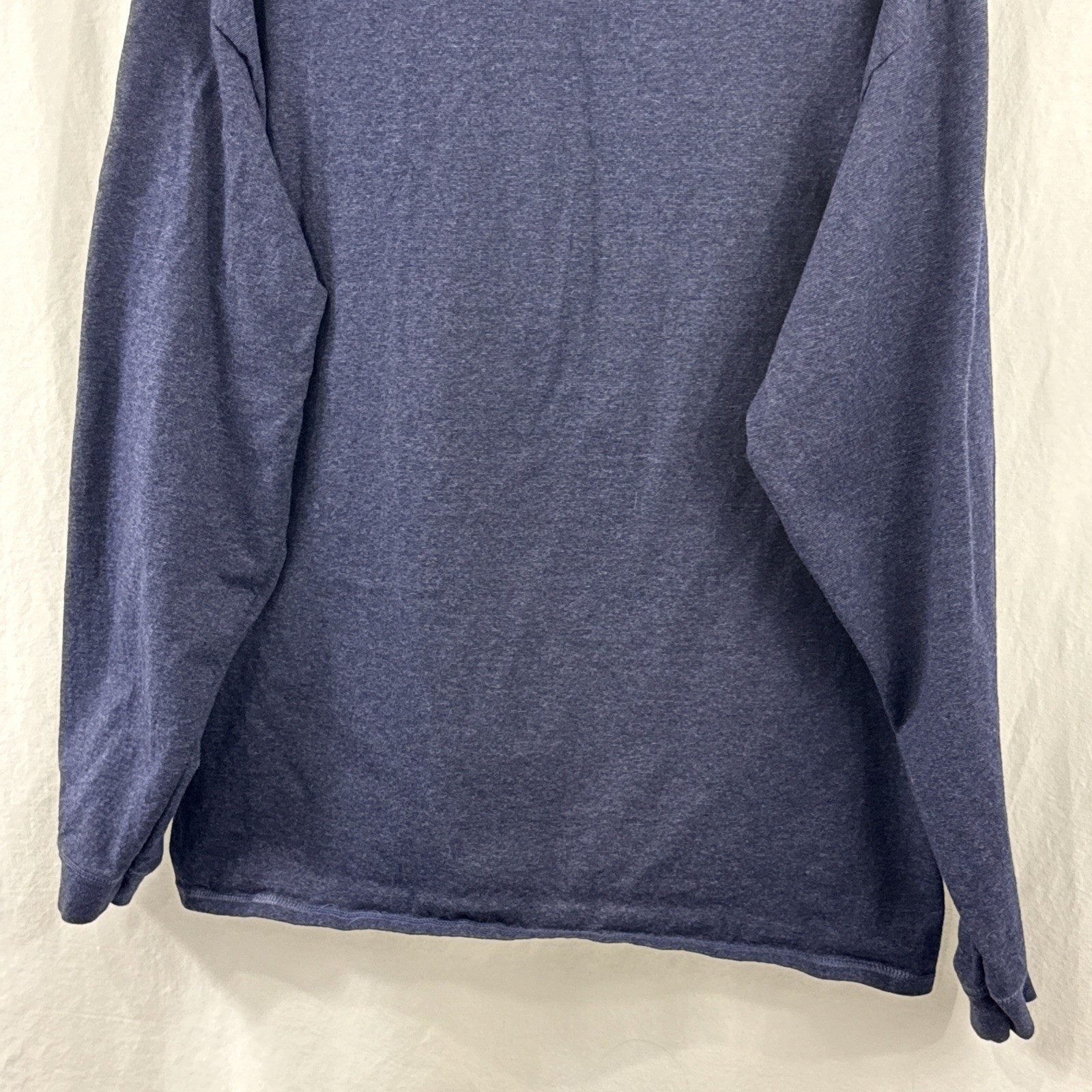 Hanes Men’s Beefy-T Navy Blue Henley Long Sleeve Cotton Shirt Big & Tall X-Large