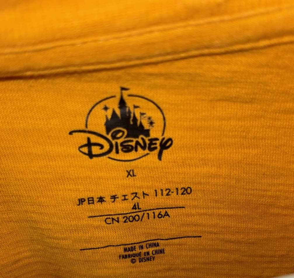 Disney Shirt Donald Duck Yellow Blue Long Sleeve Yellow XL!!