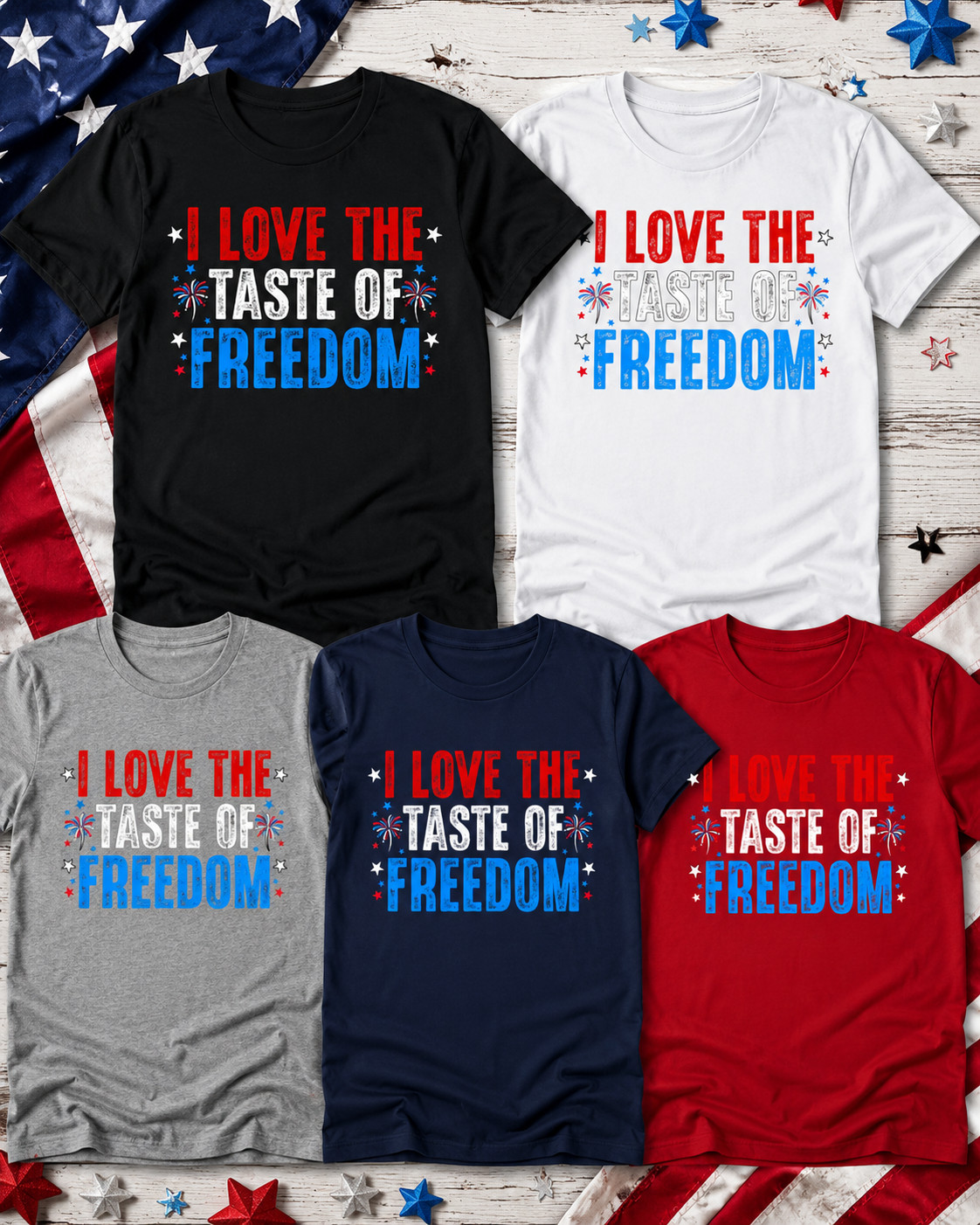 I Love The Taste of Freedom – Couples Matching 4th of July T-Shirt