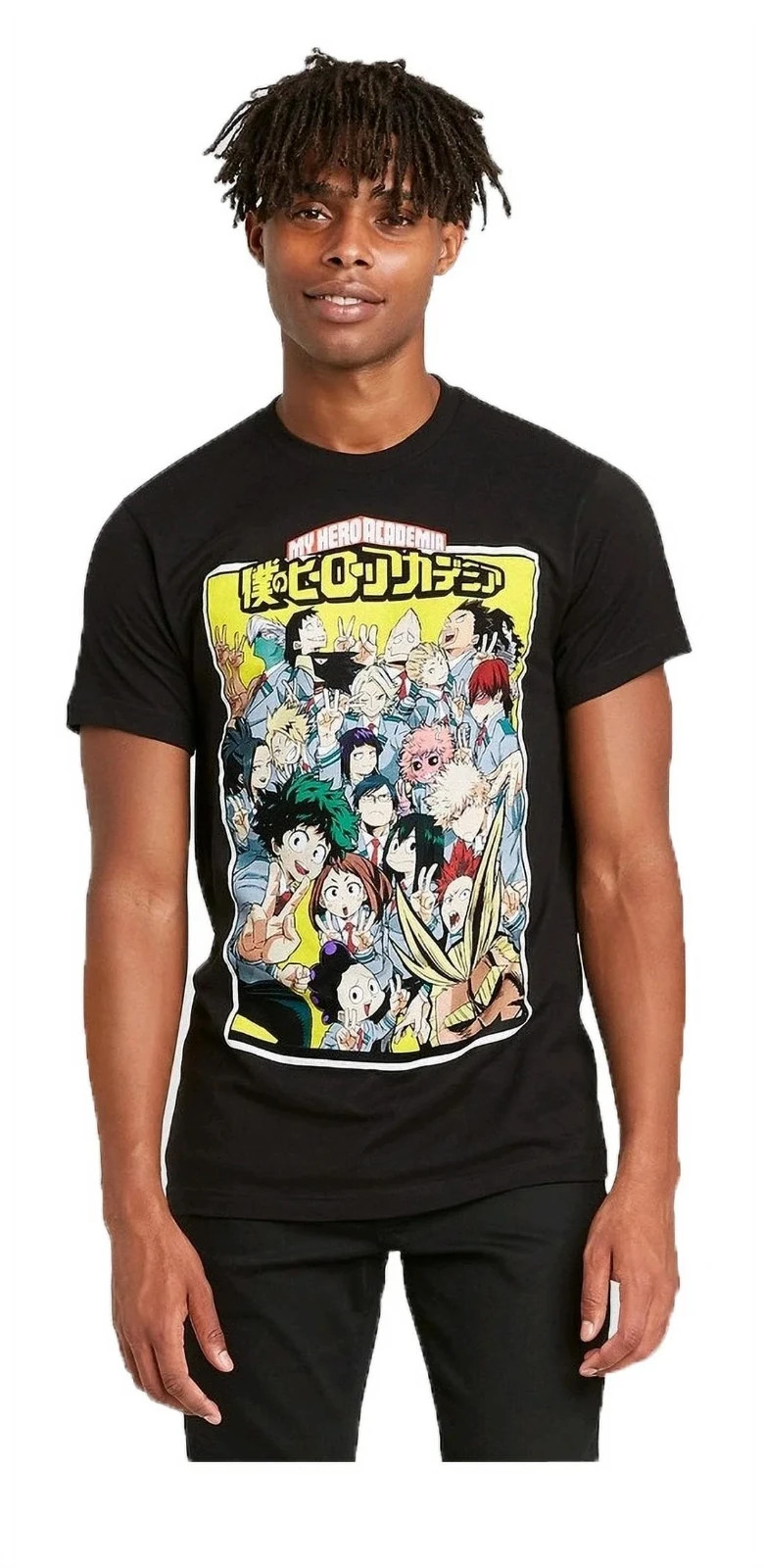 My Hero Academia Class 1A Selfie Graphic Mens Black Anime Shirt NWT Medium