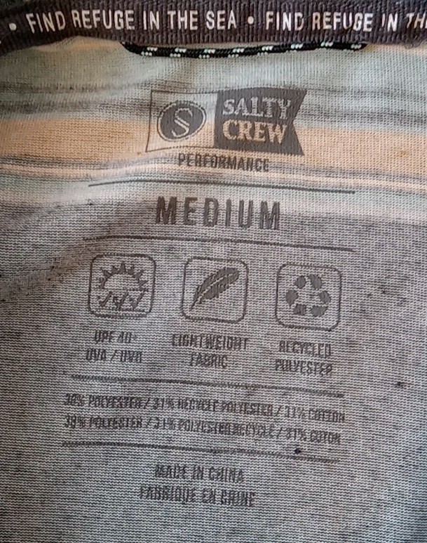 Salty Crew Men’s Striped Hooded Shirt Lightweight Sz M UV Protection
