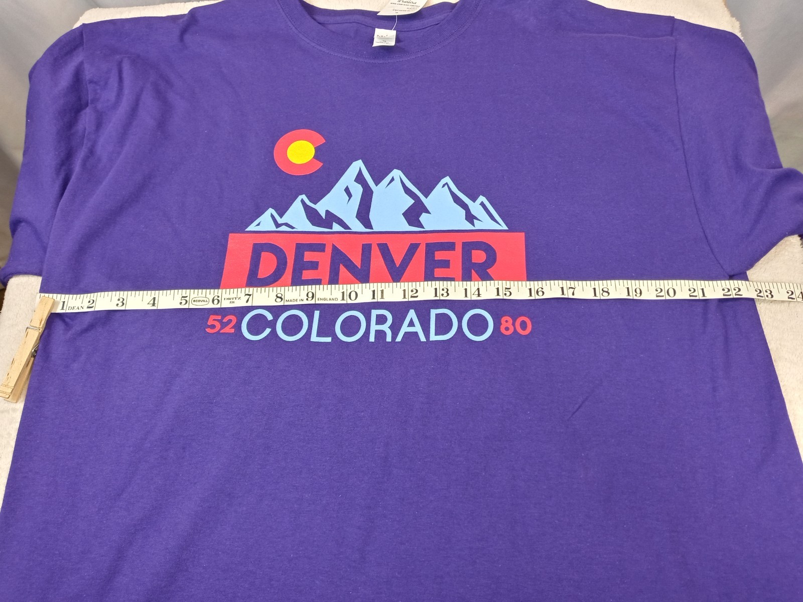 NWT Denver Colorado T-Shirt XL Purple 5280 Mountain Graphic Souvenir Tee M&O