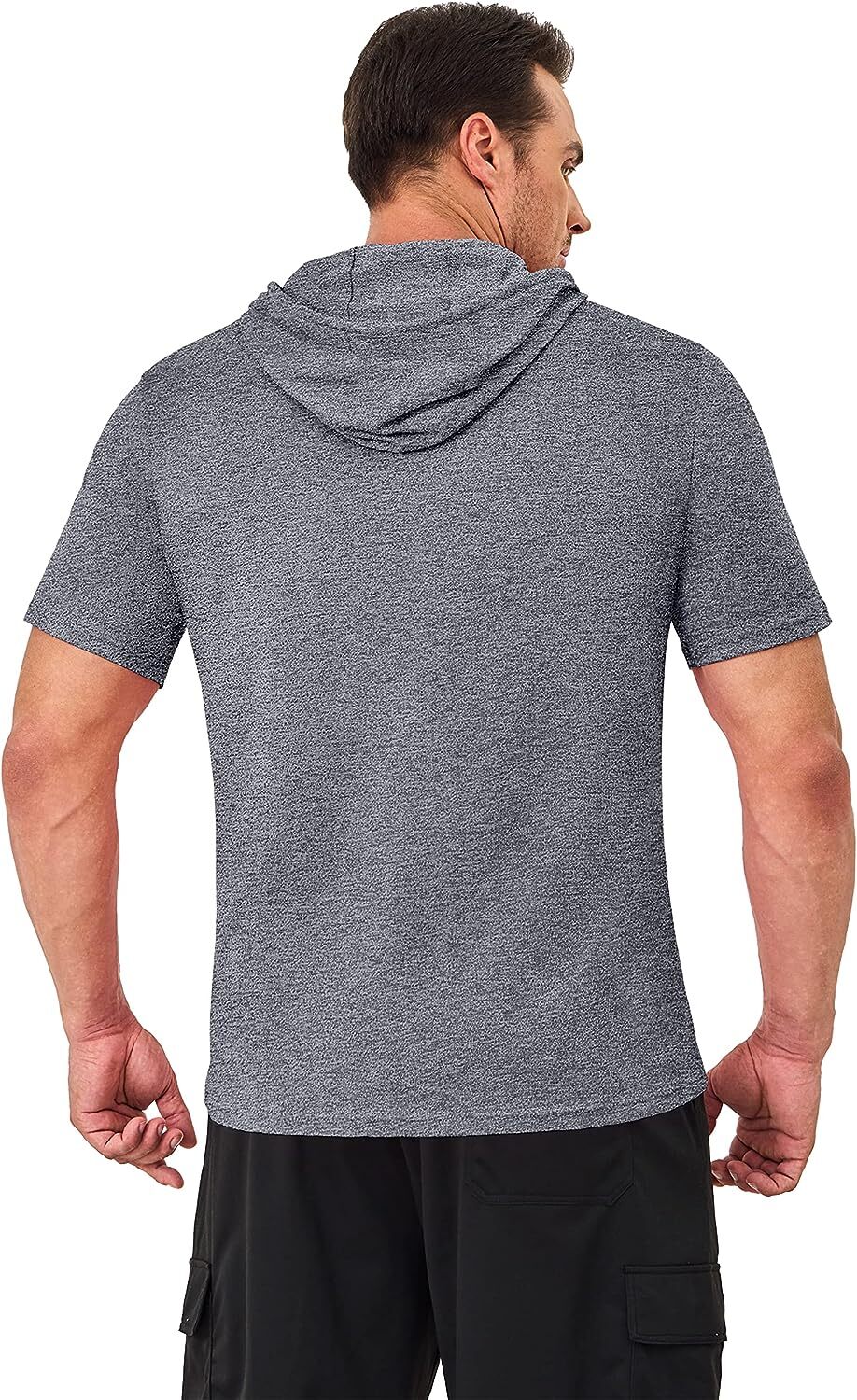 Men’s Hooded Shirt – Short Sleeve Lightweight – Summer Casual Hoodie Sweatshirt