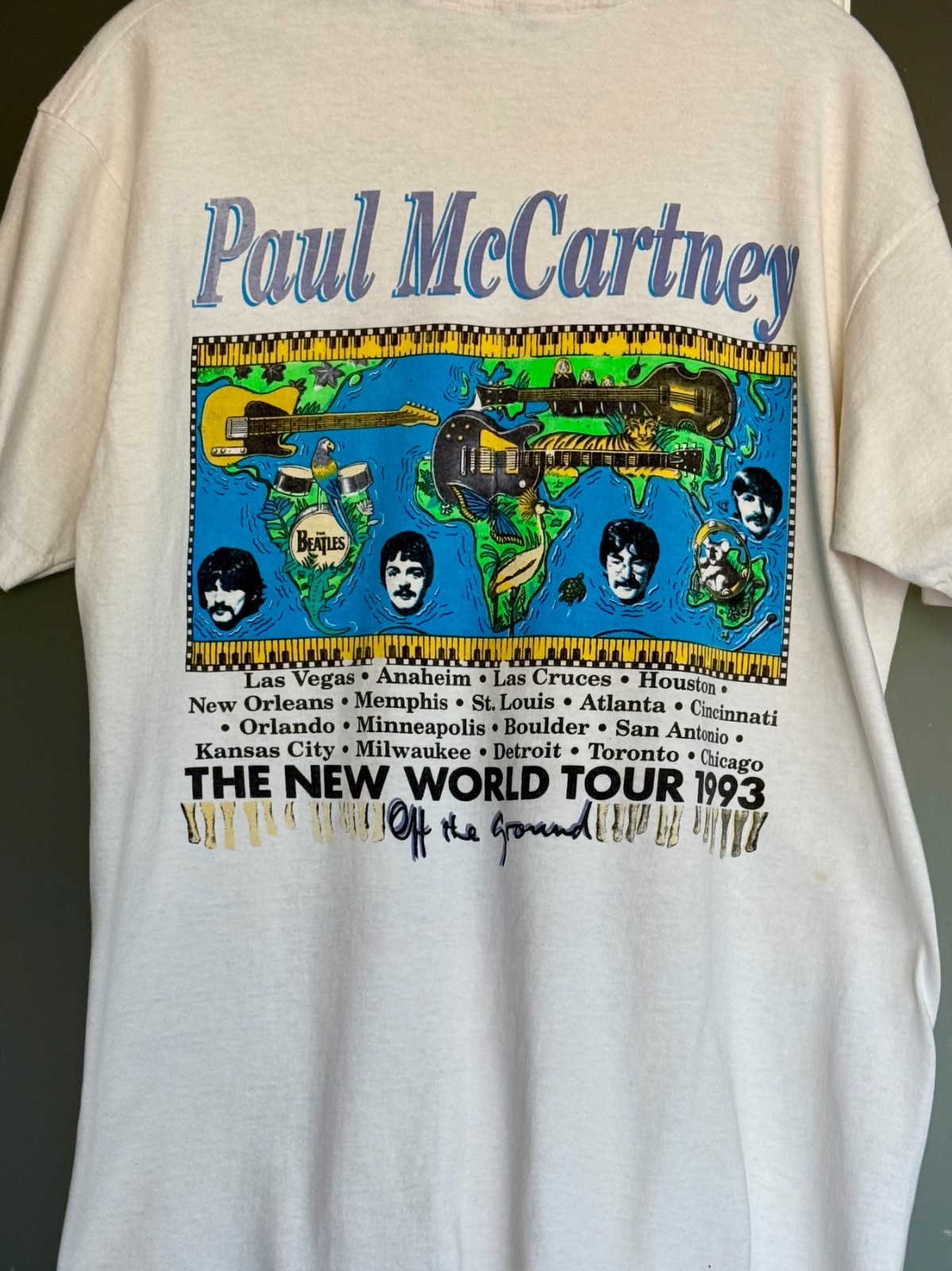 Vintage Original 1993 Paul McCartney New World Tour Single Stitch T-Shirt Size L