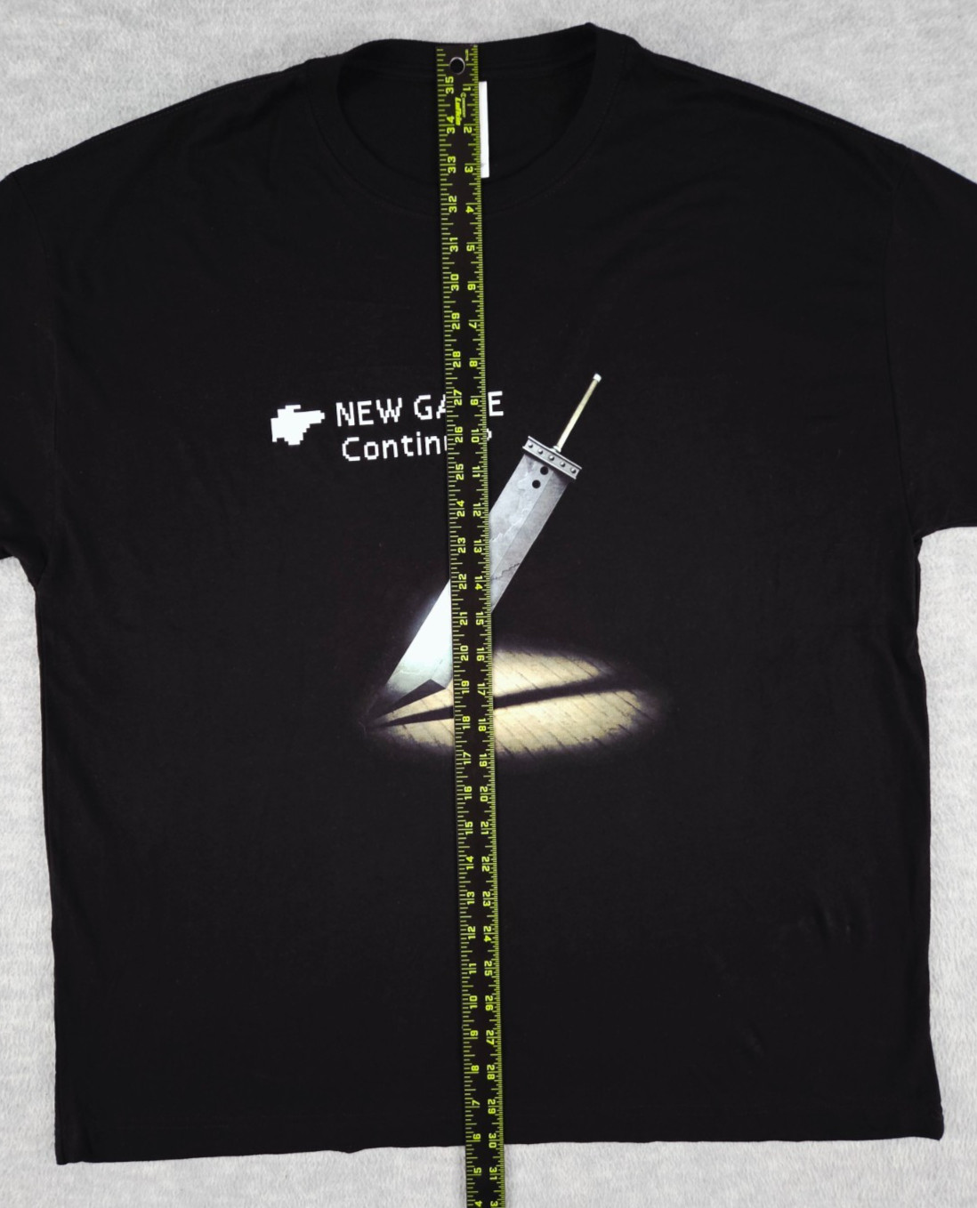 Final Fantasy VII New Game Continue Shirt Adult XL Black ~ Buster Sword