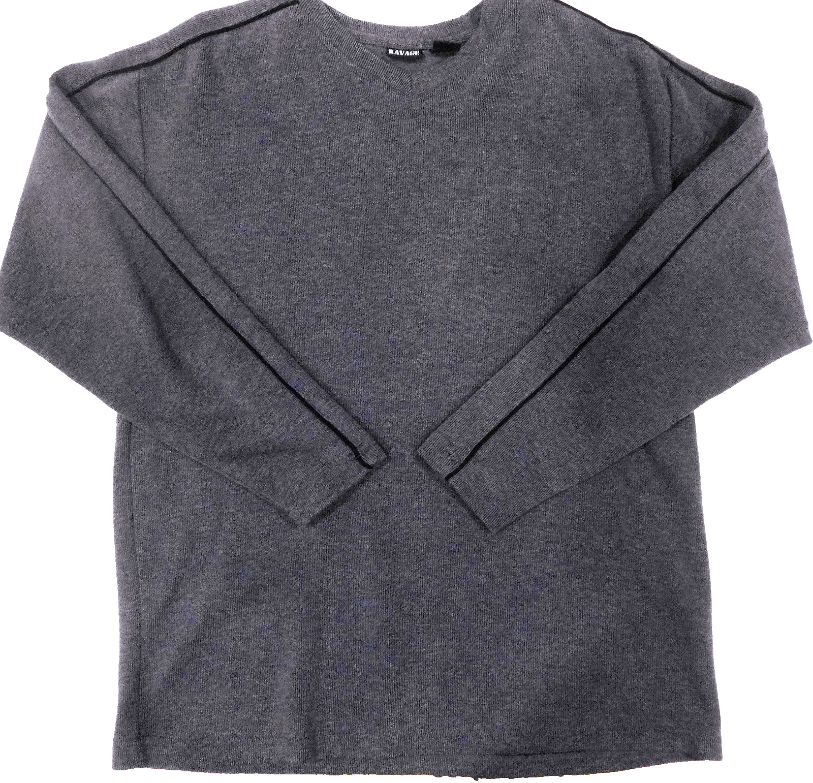 RAVAGE Blue V-Neck Long Sleeve T Shirt Top Men Medium Modern Classic Comfortable