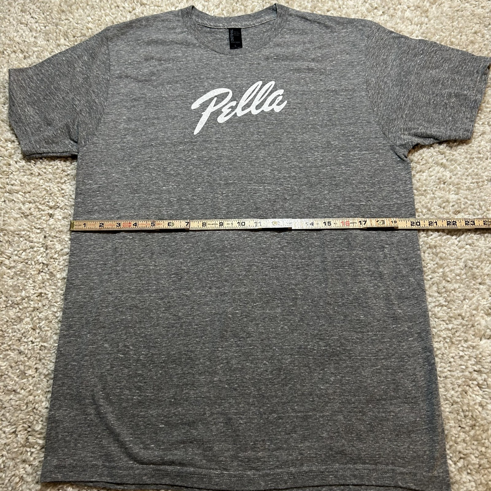 Pella Windows Doors Company Shirt Mens Large Gray Tri Blend Short Sleeve Tee USA