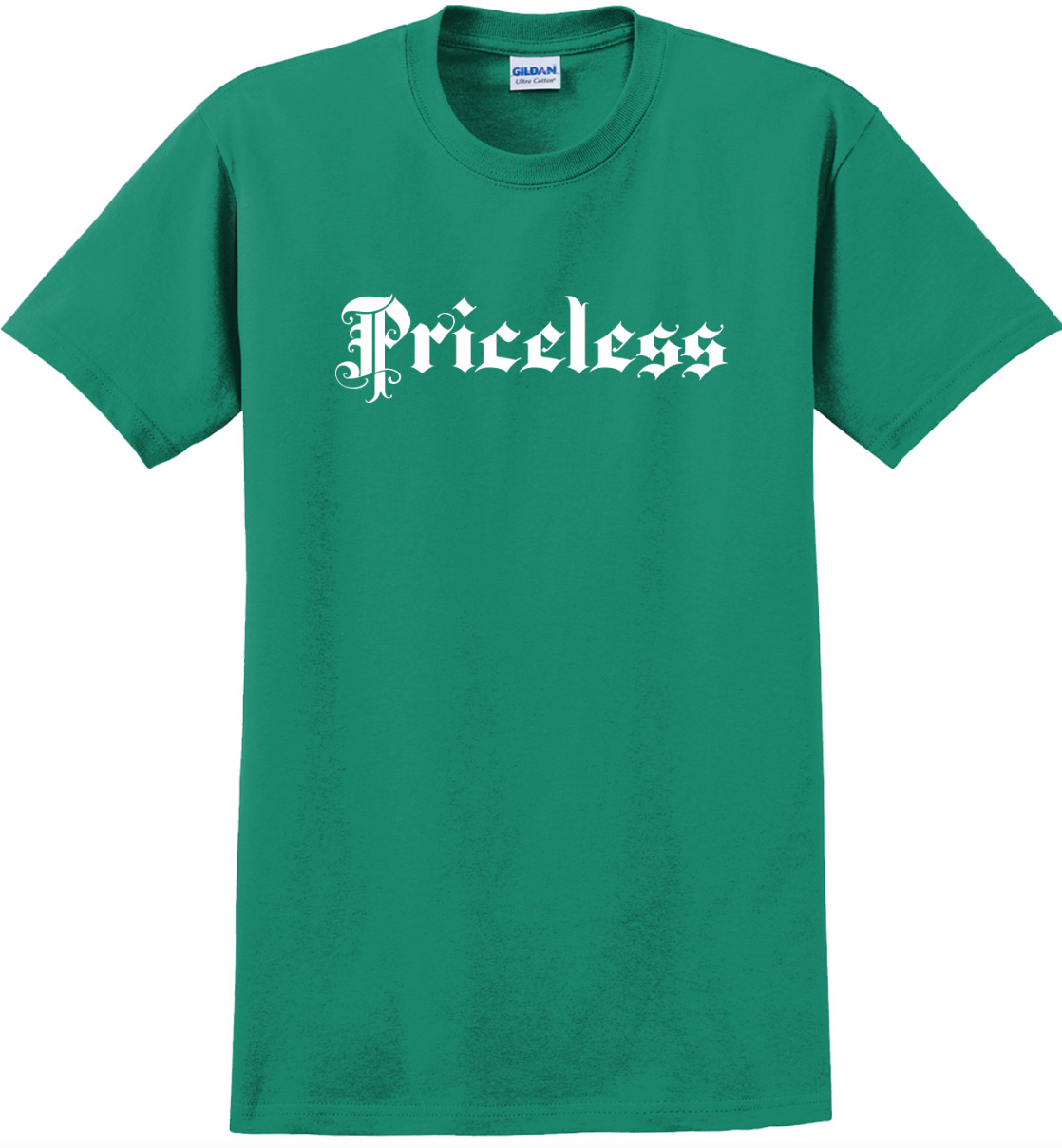 Priceless T-Shirt Short Sleeve Graphic Tee Unisex apparel Text logo design