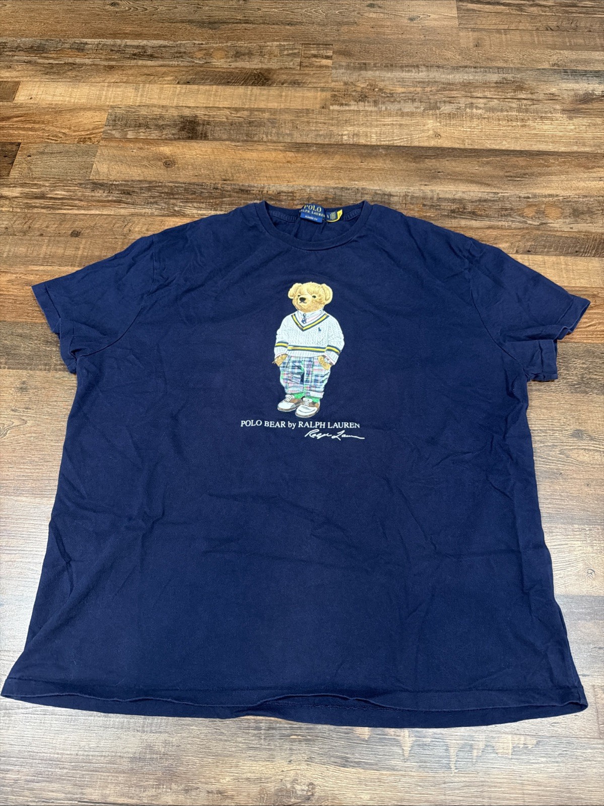 Polo Ralph Lauren T-Shirt Mens XL Blue Classic Fit Polo Bear Jersey Tee Preppy