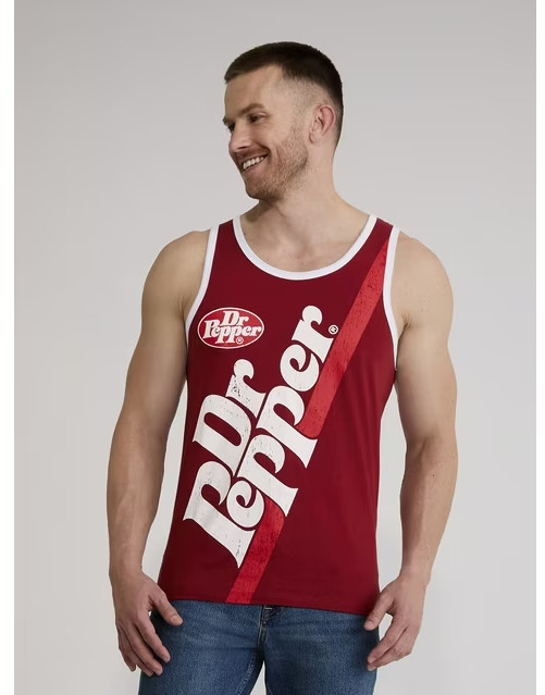 NEW Dr Pepper Men’s Graphic Tank Top – Sz Large – Cotton Blend – Machine Wash