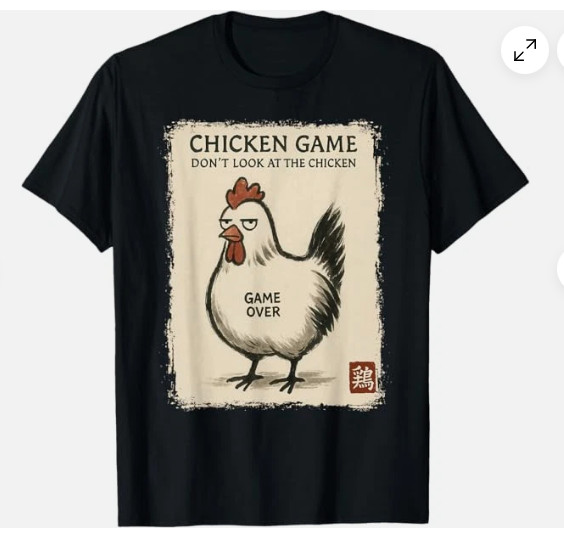 Funny Japanese Art Chicken Game Graphic T Shirt