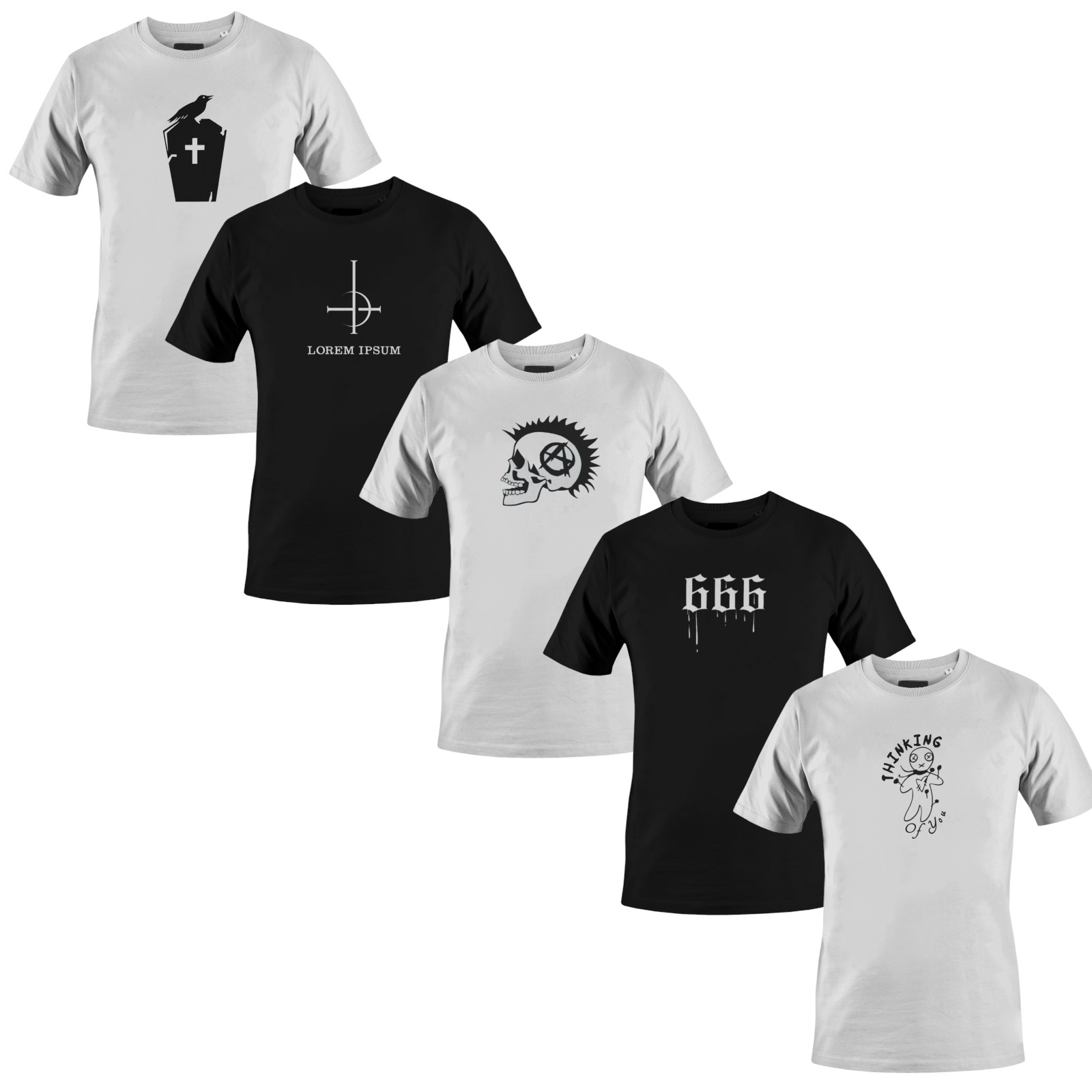 Horror T Shirt Skull Laughing Skeleton Gothic Regular Fit 100% Cotton Tee Unisex