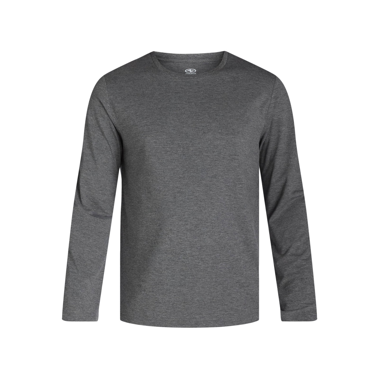 Men’s Long Sleeve Tri-Blend Crew Neck Tee Shirt, Large, Gray, Athletic Works