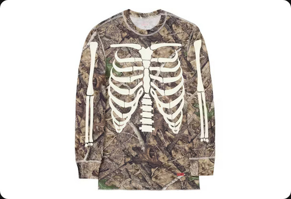 Supreme Hanes Bones Thermal Crew (1 Pack) Size M Woodland Camo