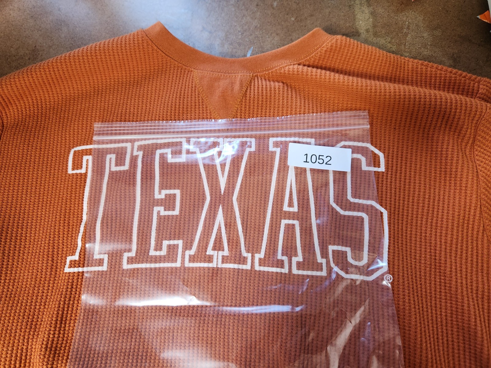 Pressbox Texas Longhorns Thermal Shirt Men’s Large Burnt Orange Waffle Knit