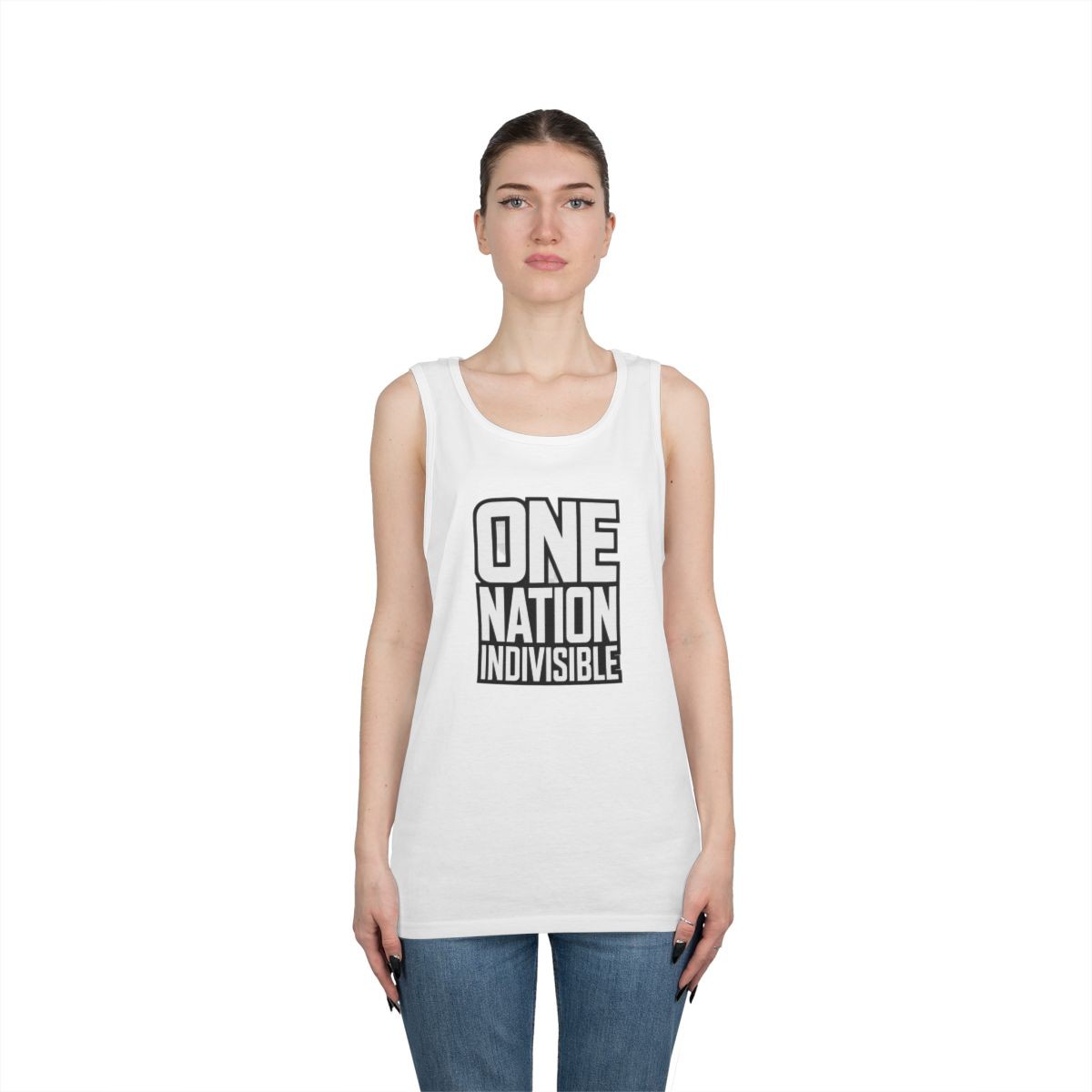 One Nation Indivisible USA Flag Unity Tank Top Unisex Made in USA