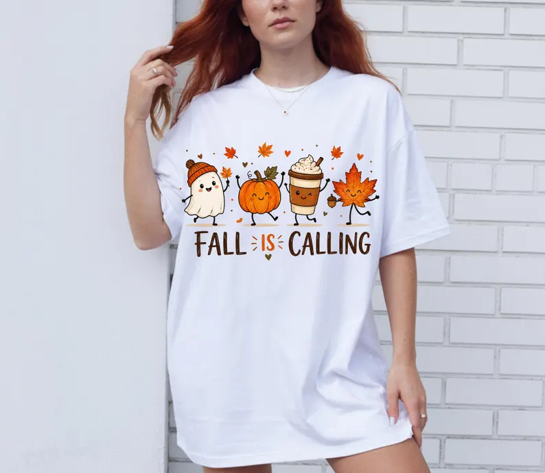 Fall Is Calling Autumn Pumpkin Unisex T Shirt, Gift For Friends