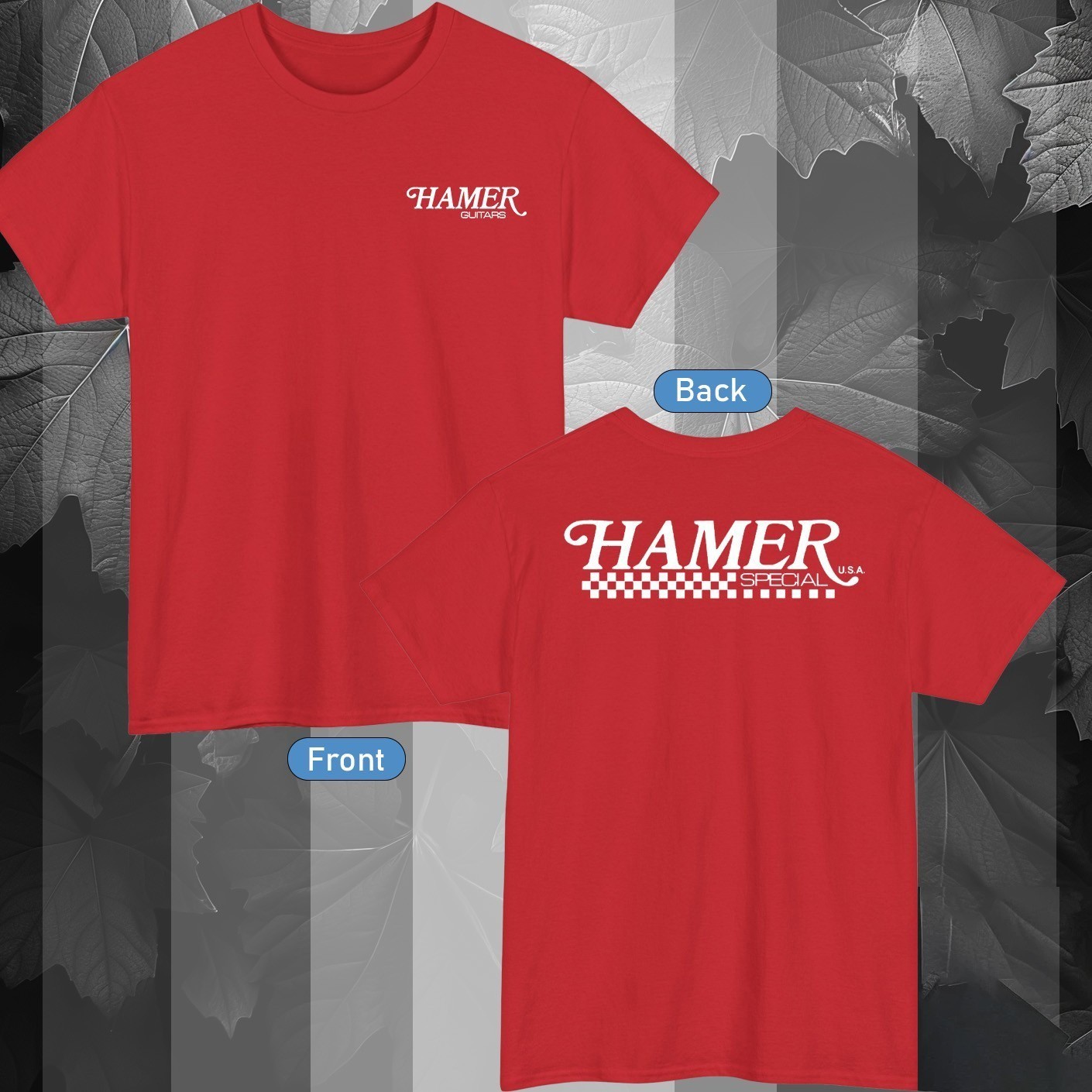 Hamer Guitar Logo Active T-Shirt Color Black/Red/Navy/Blue/White/Grey S-5XL