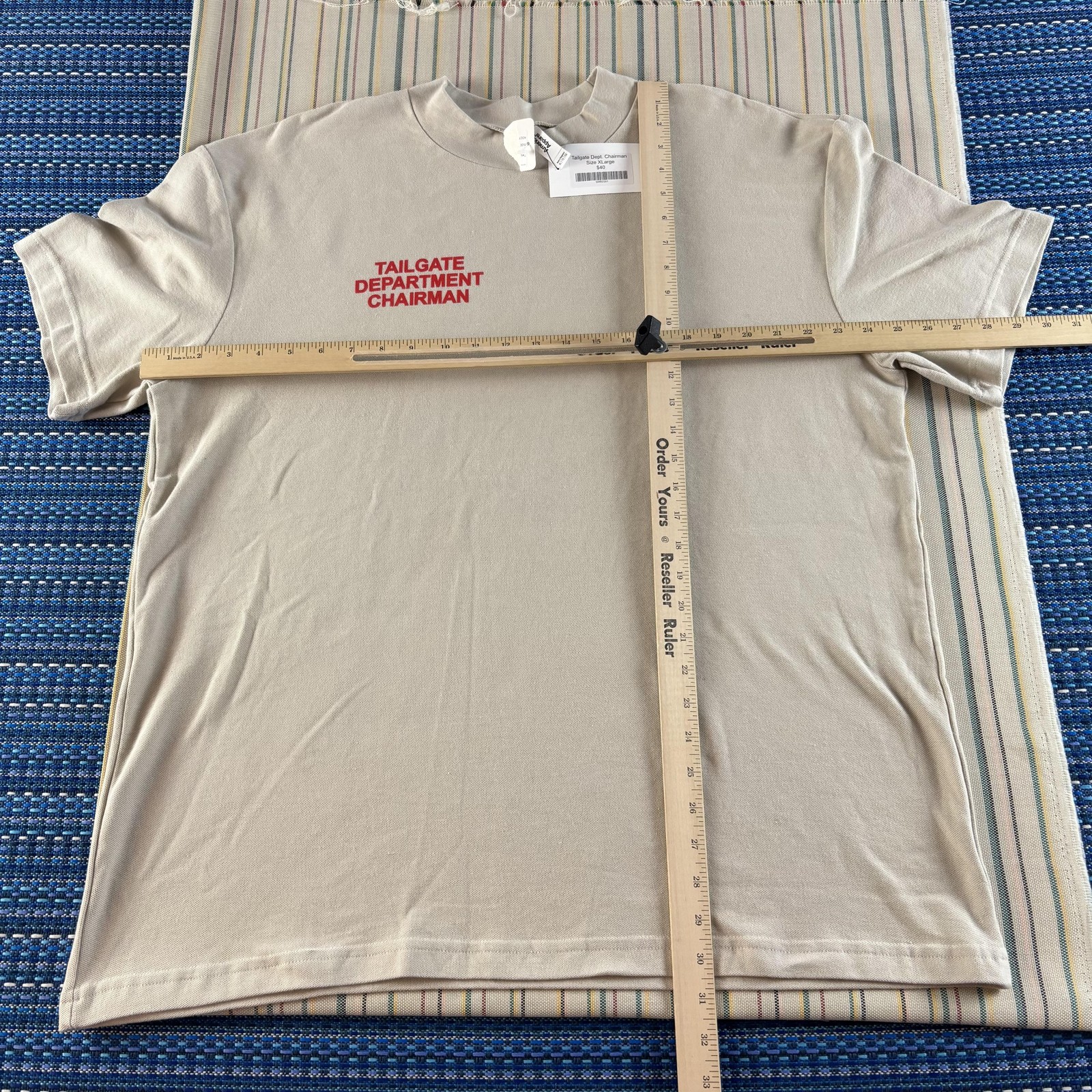 American Apparel Tailgate Dept Chairman Shirt Mens XL Beige Beer Sports Tee NEW