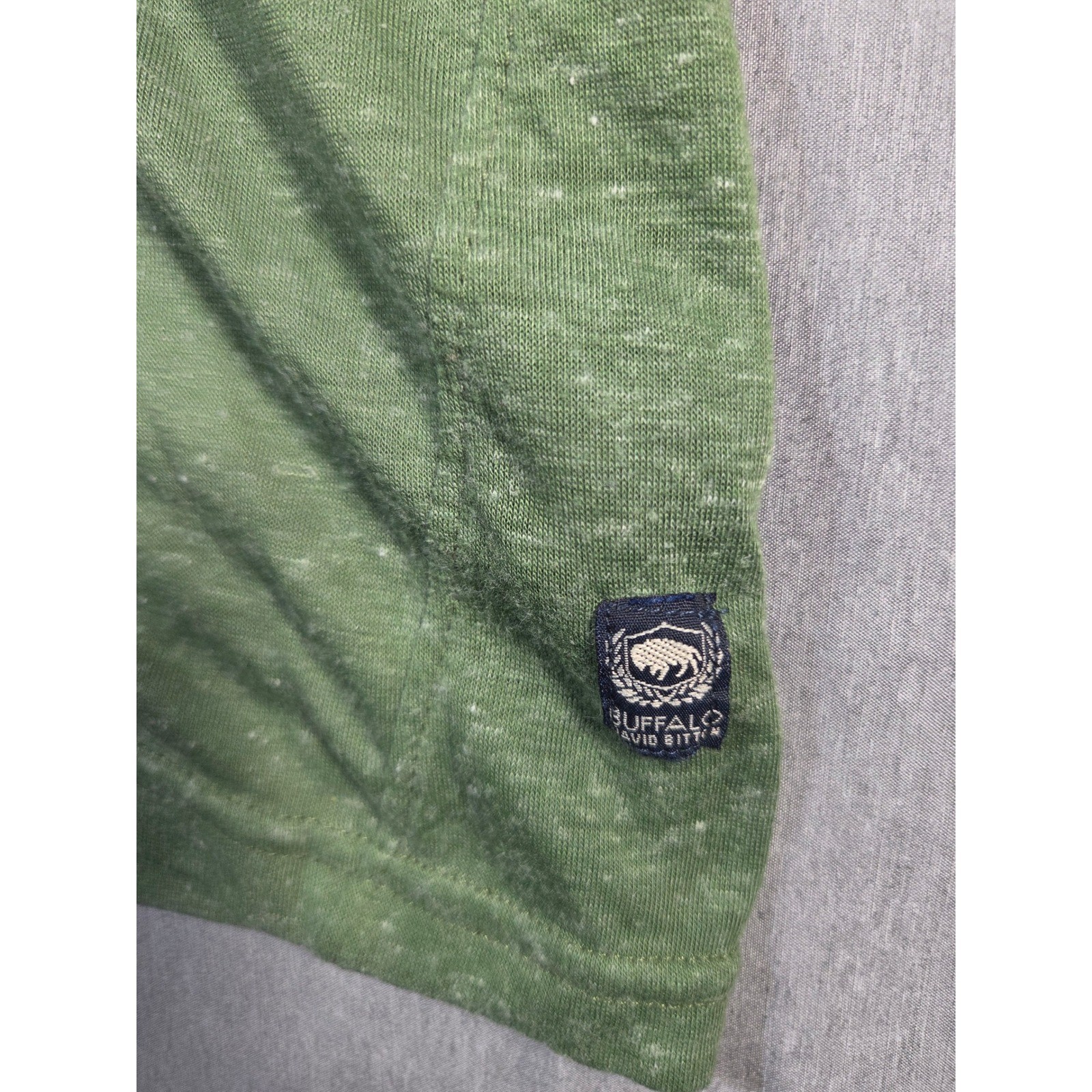 Buffalo David Bitton Mens Graphic Muscle Tank Top Green Linen Blend Large