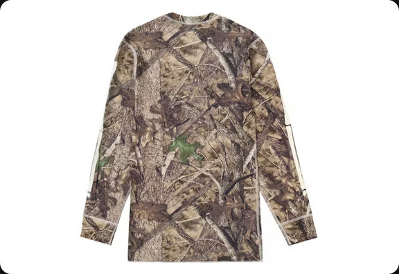 Supreme Hanes Bones Thermal Crew (1 Pack) Size M Woodland Camo