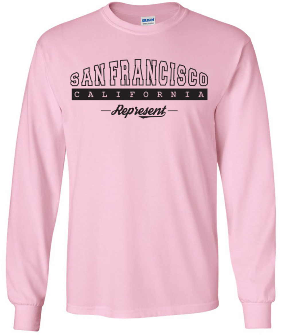 San Francisco California State T-Shirt Long Sleeve Graphic Tees Unisex Apparel