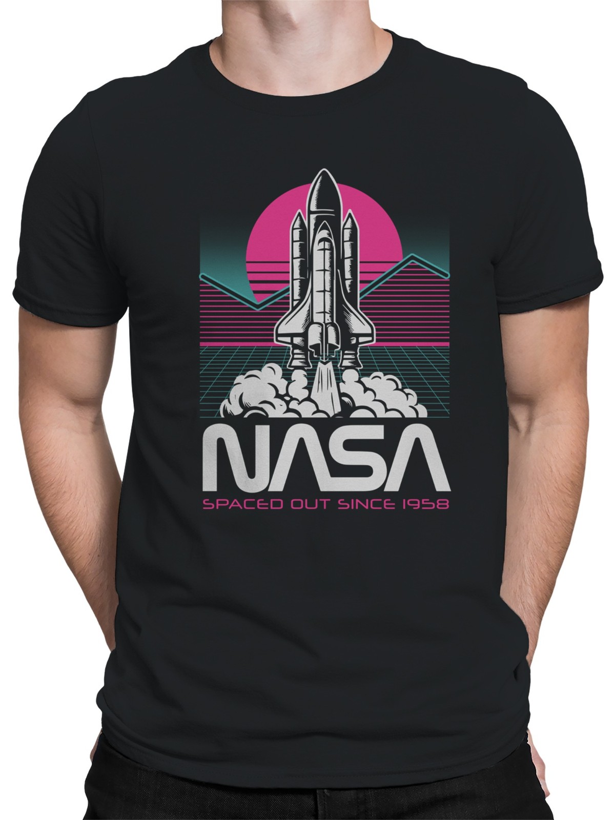 Officially Licensed Nasa Retro NASA Rocket Launch Men’s T-shirt