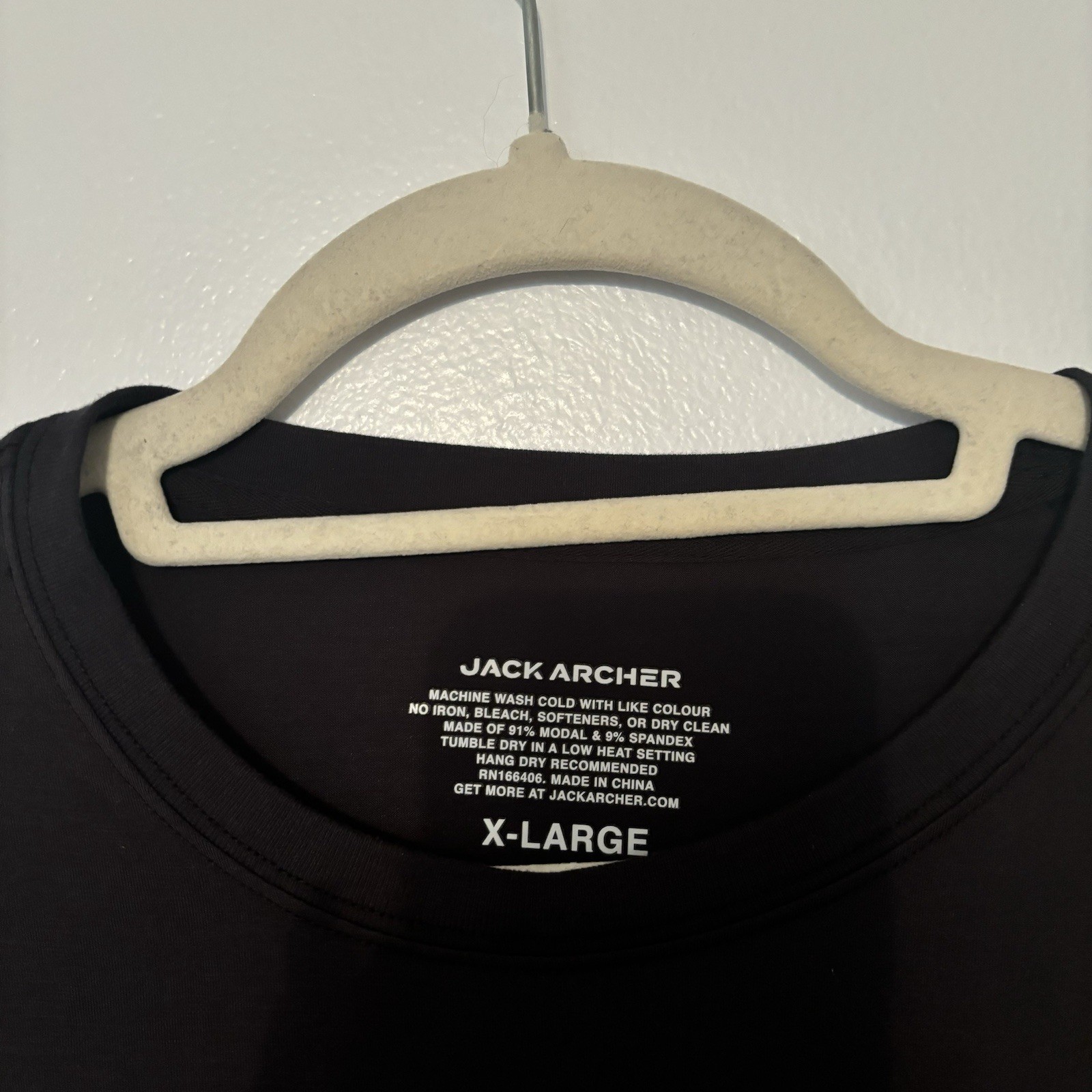 Jack Archer Anytime Tee Black Size XL Men’s Modal Blend Soft Fabric Stretch