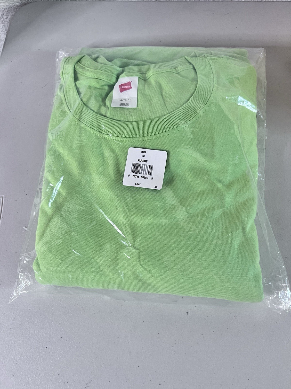 BRAND NEW – 4 PACK Hanes Men’s 100% Cotton Lay Flat Collar Blank T-Shirt 5280