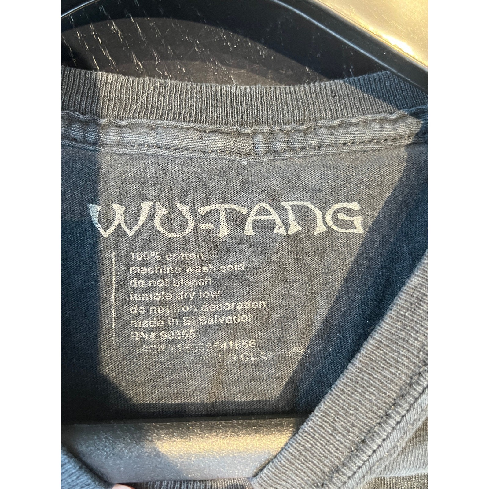 Wu-Tang Clan Graphic T-Shirt Mens XL Black Yellow Distressed Logo Hip Hop Tee