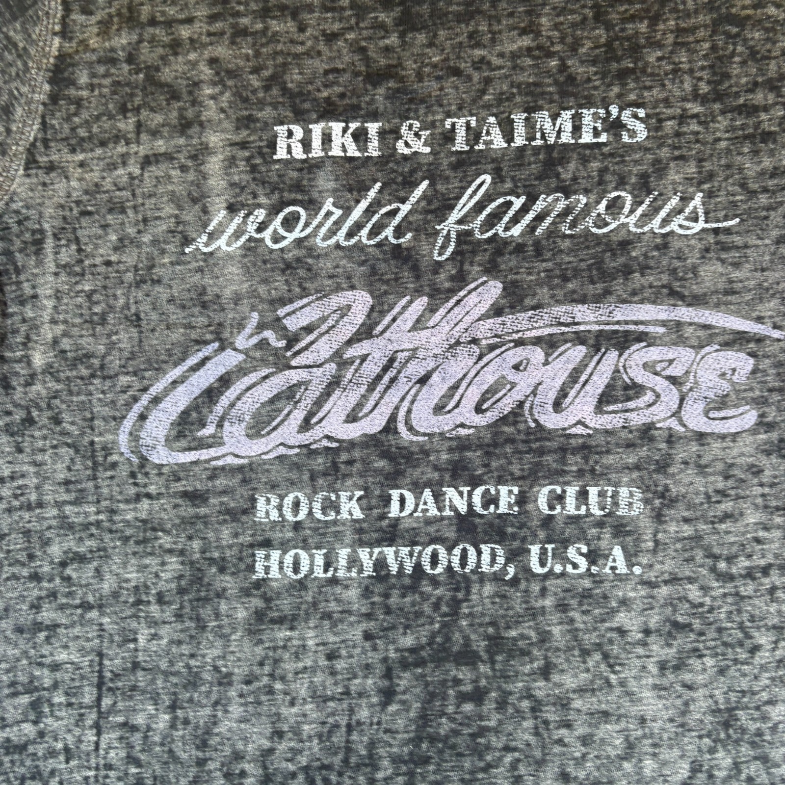 Cathouse Hollywood T-Shirt Mens Small Black Acid Wash Riki & Taimes World Famous