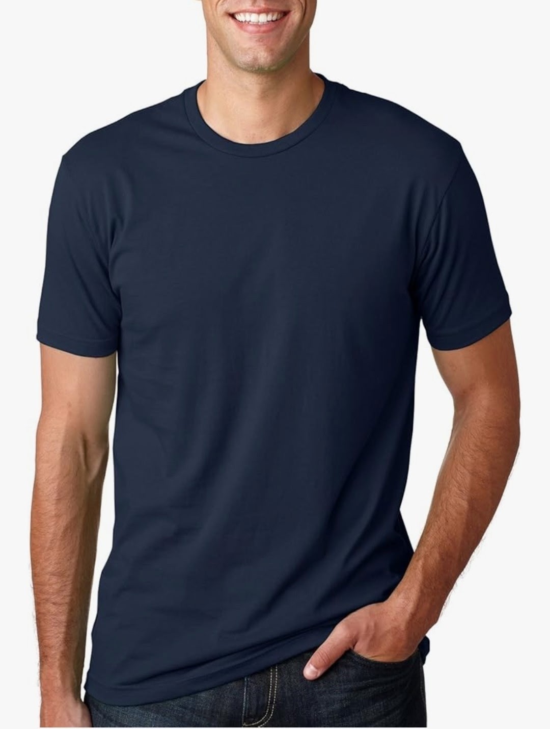 QUINCE Mens Crew Casual Basic 100% Cotton T-Shirt Tee Black White Navy 1-3 Pack