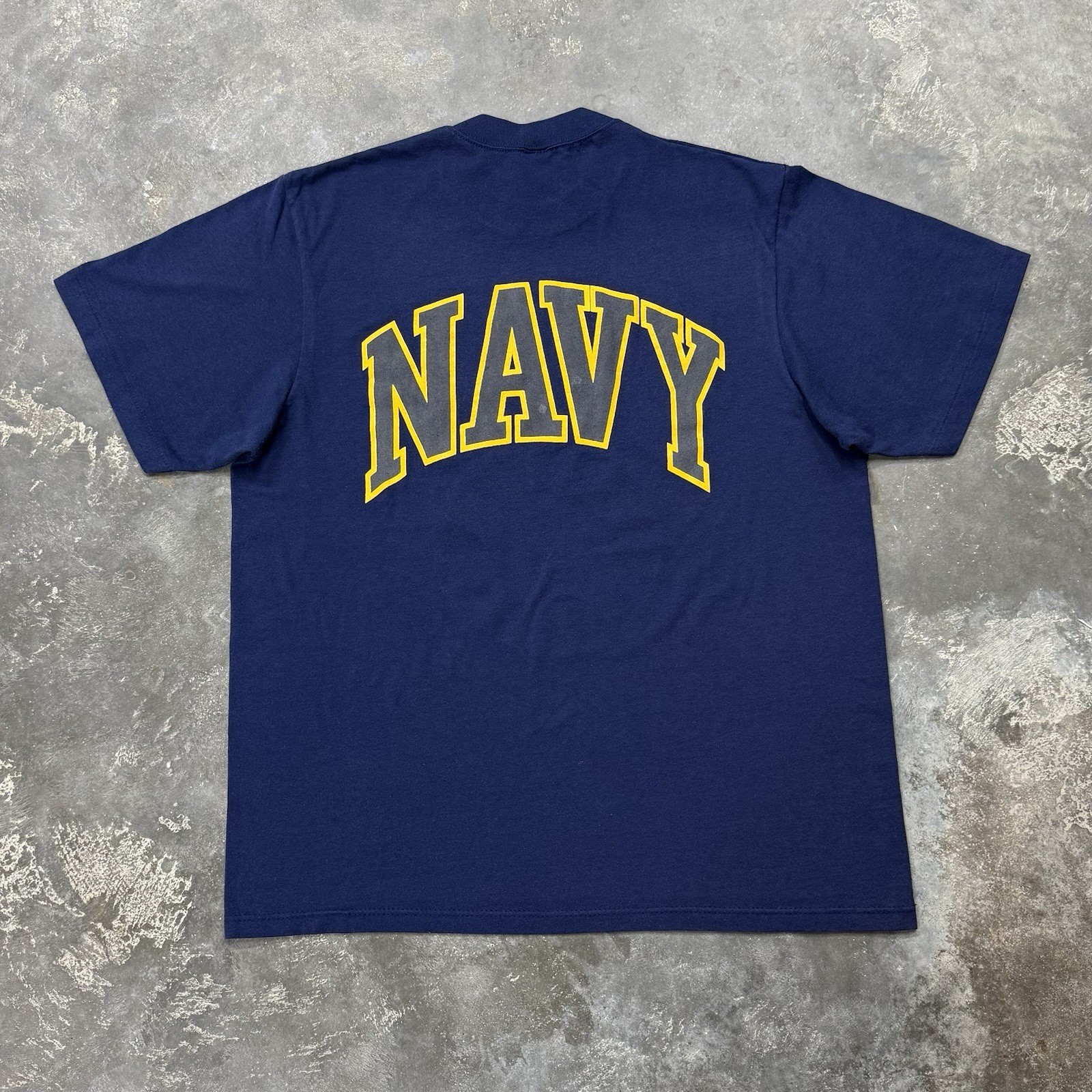 Vintage US Navy Single Stitch T Shirt Soffe USA Made XL Crewneck Military Tee