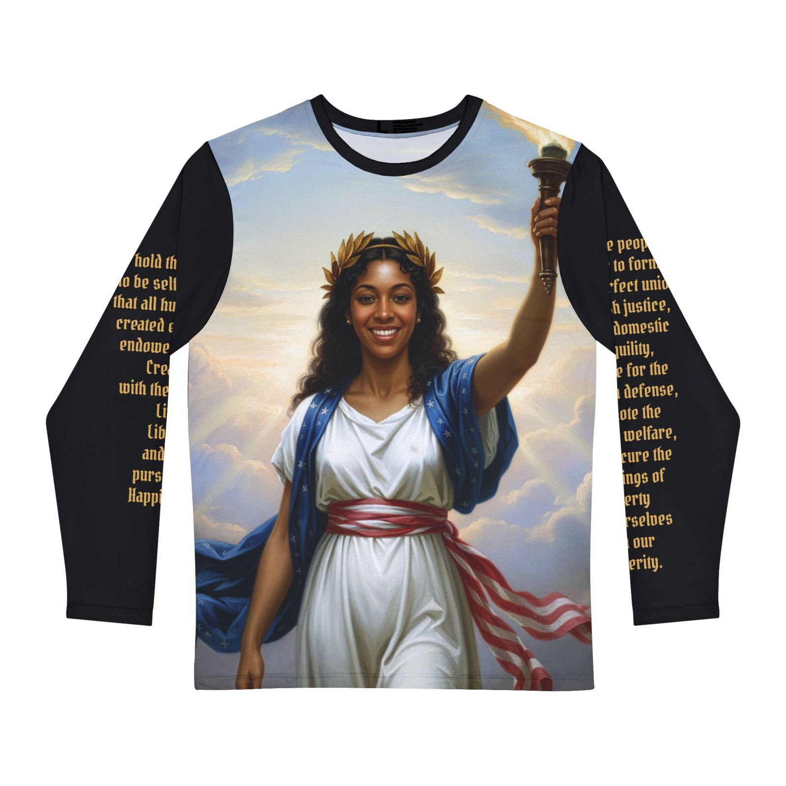 USA 250 Lady Liberty 4-5 with Declaration Preamble by Jaymz Onion AOP t-shirt