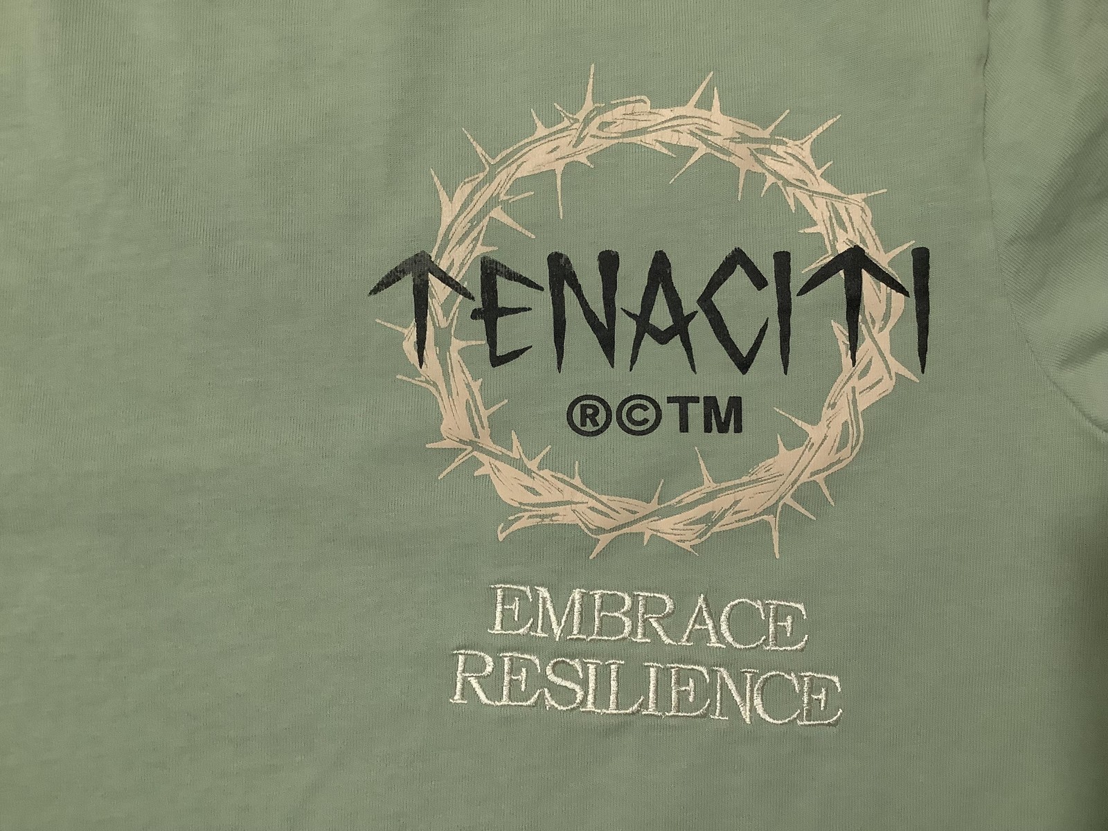 Tenaciti Studios Shirt Mens Small Green Embrace Resilience Crown Graphic Tee