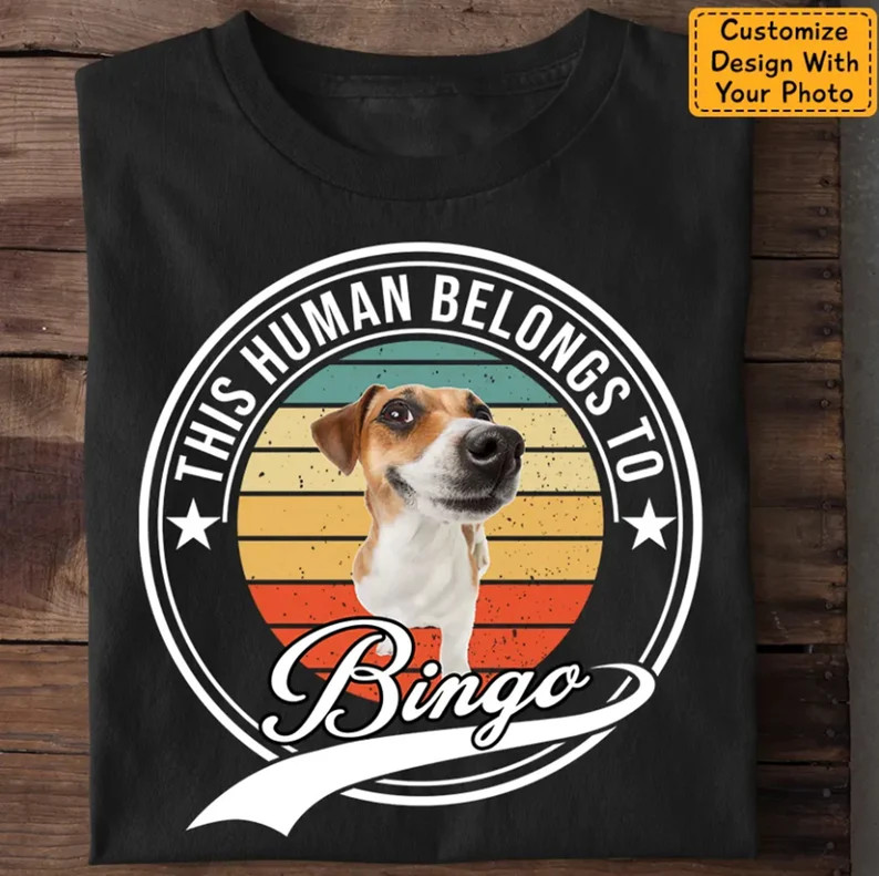 Custom Dog Photo Comfort Tee Personalized Pet Portrait Shirt Dog Lover