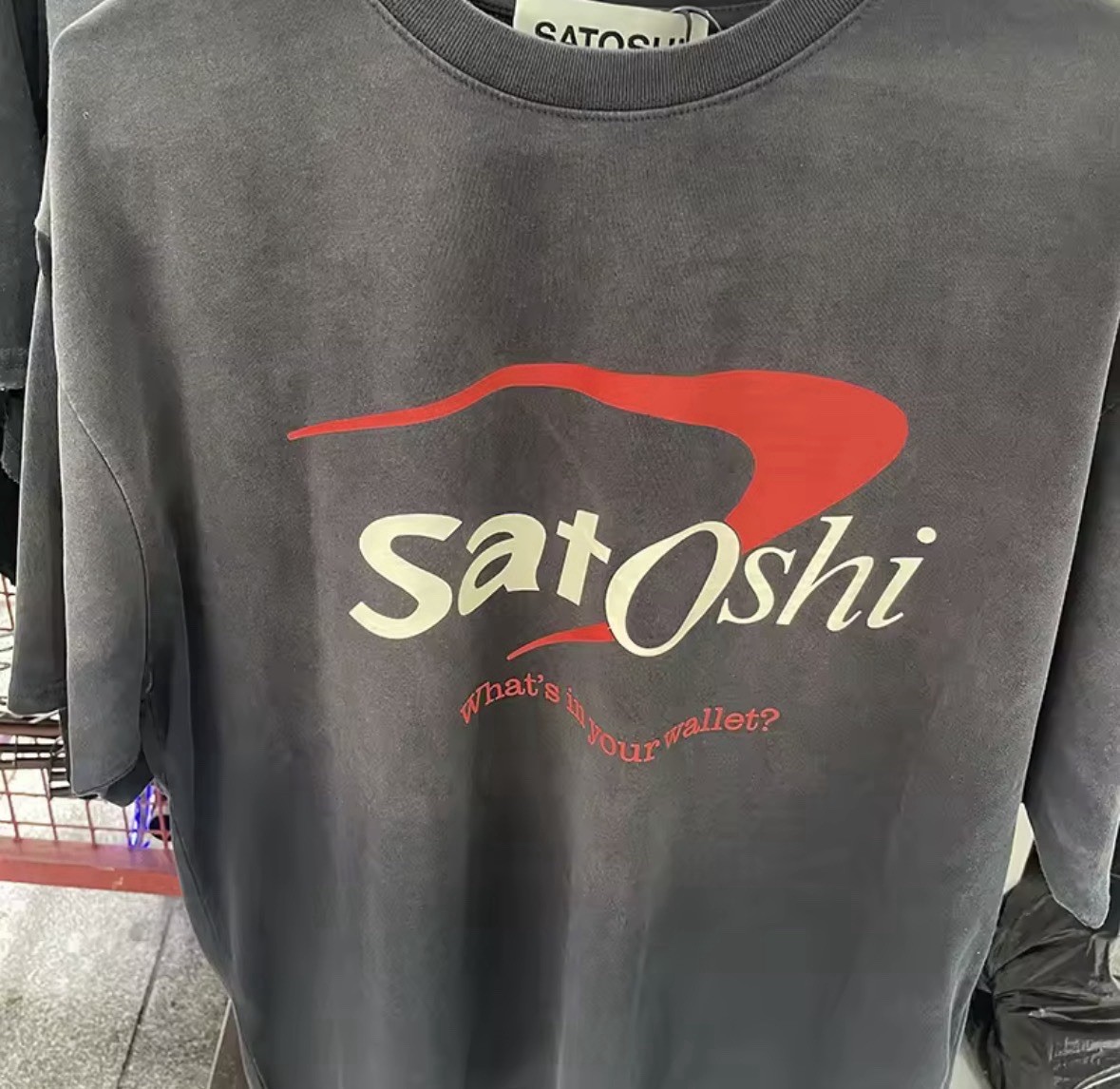 Satoshi Nakamoto “Bank of Satoshi” Tee Black Cotton Round Neck Short Sleeve Men