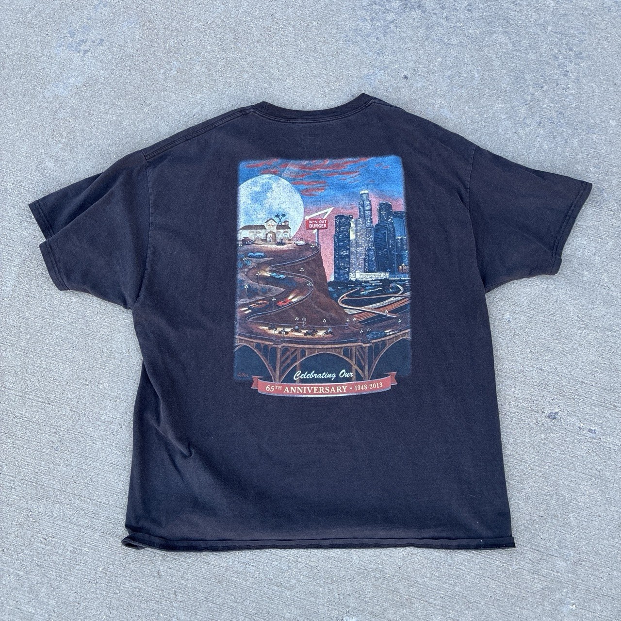 Hanes Beefy-T Men’s XL Black Cotton Crewneck Graphic Texas 65th Anniversary Tee