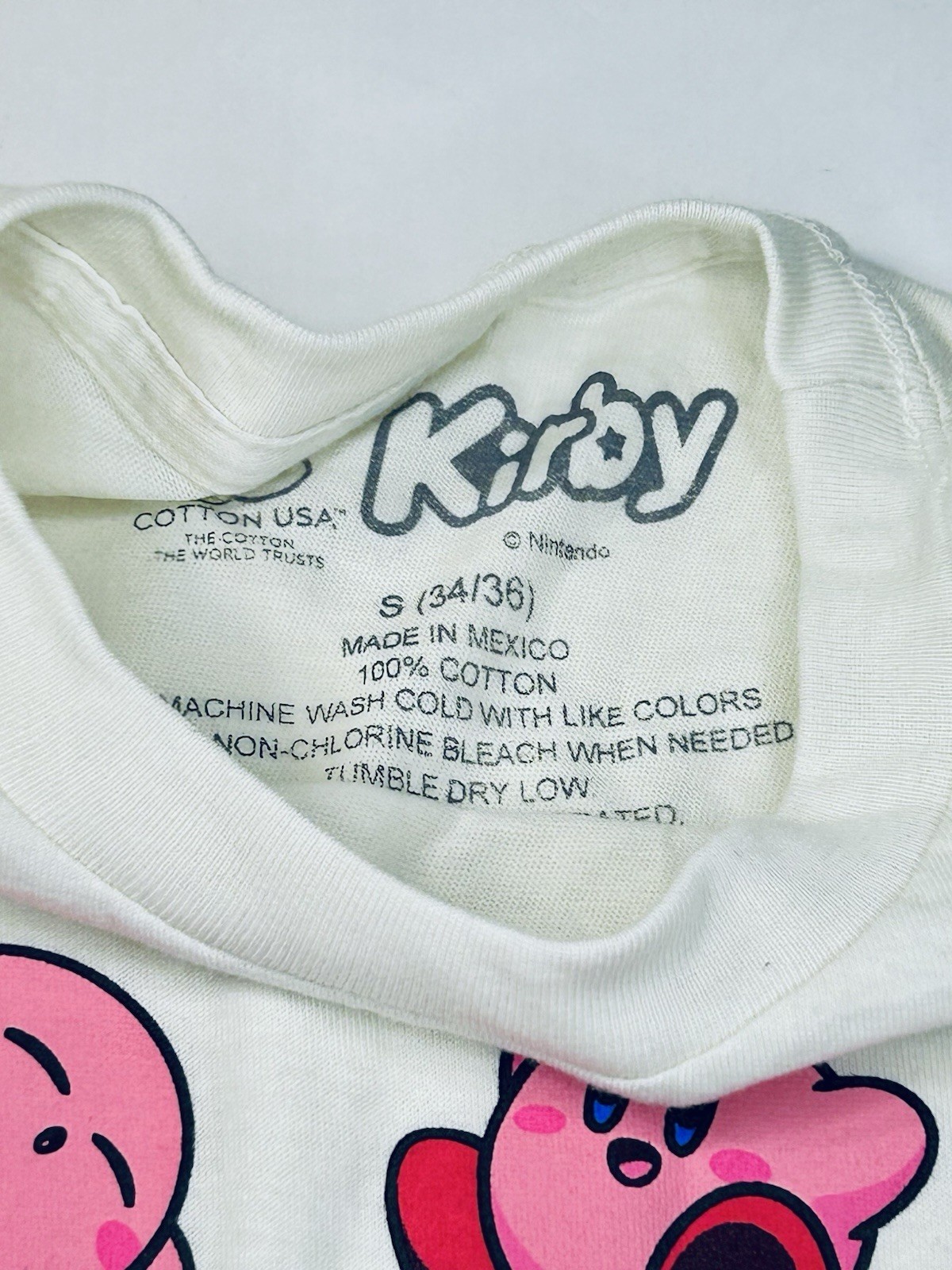 NWT Nintendo Kirby Graphic T Shirt Men’s Size S 34-36 Cream Color Short Sleeve