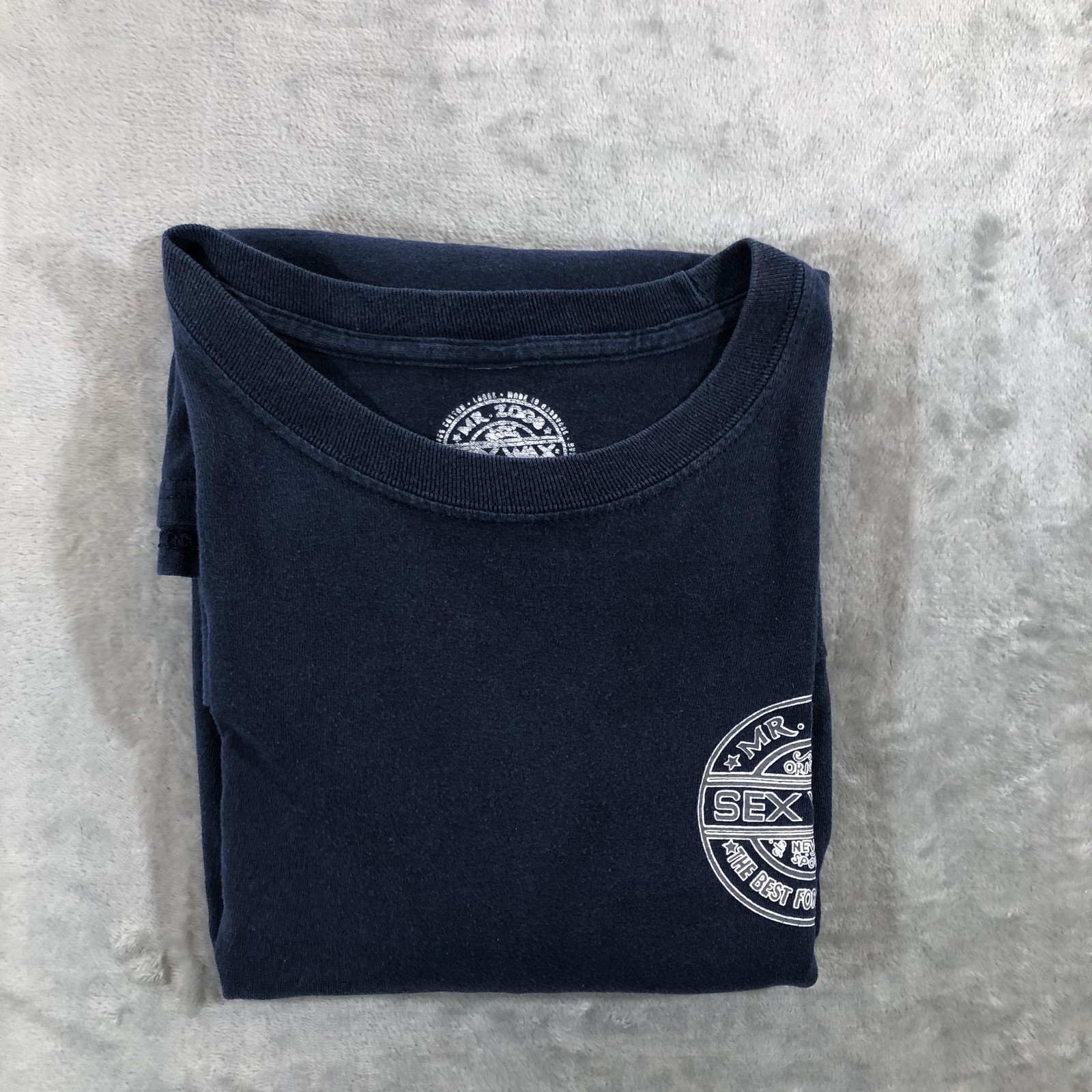 Sex Wax Shirt Mens Large Blue Mr Zogs Original Logo Graphic Long Sleeve Surf Tee