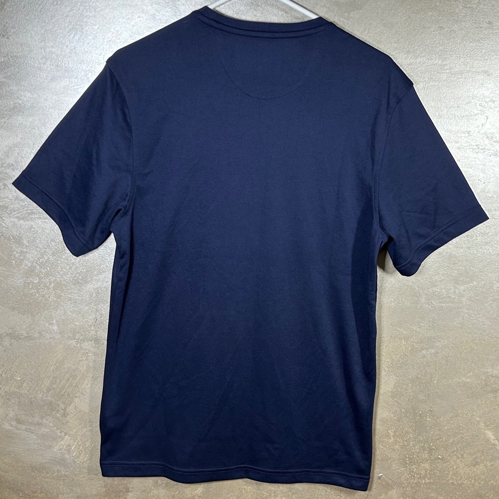 Alfani Mens Navy Blue Stretch Supima Cotton Blend Crew Neck T-Shirt Size Small