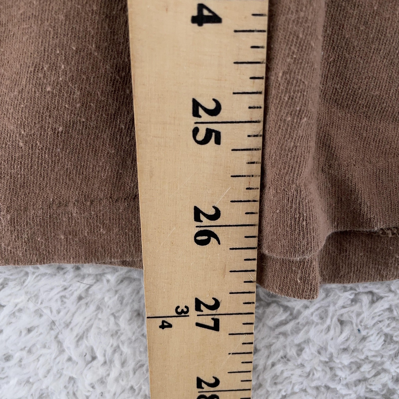 Vintage Brown V-Neck Shirt Mens XS 100% Combed Cotton Tee T-Shirt Blank