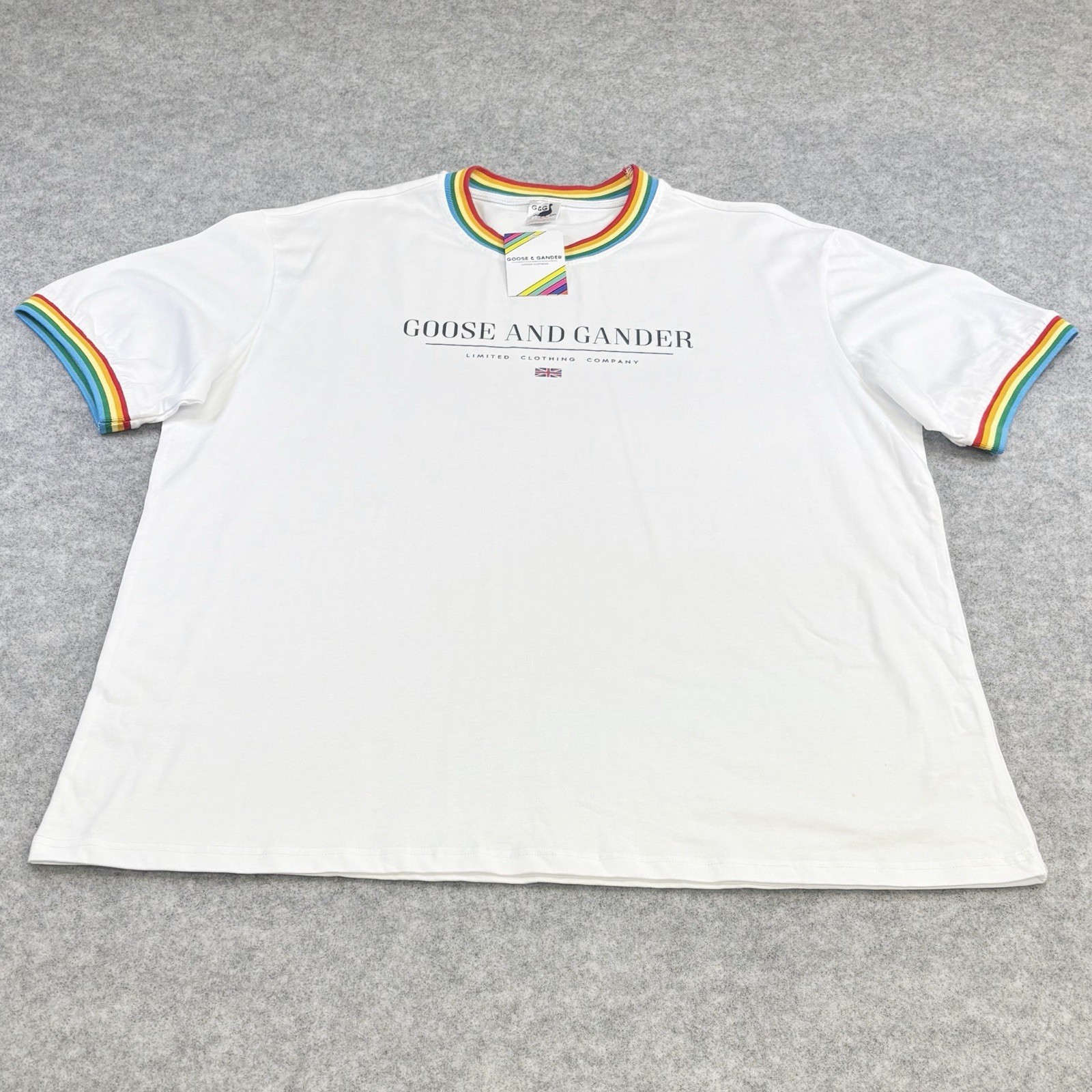 Goose & Gander T Shirt XXL Unisex Mens Women’s 2XL White/Multi New With Defects