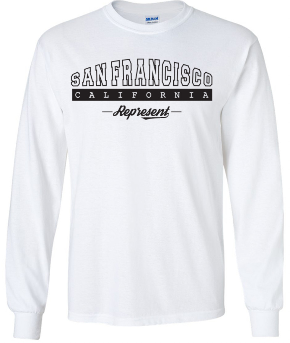 San Francisco California State T-Shirt Long Sleeve Graphic Tees Unisex Apparel