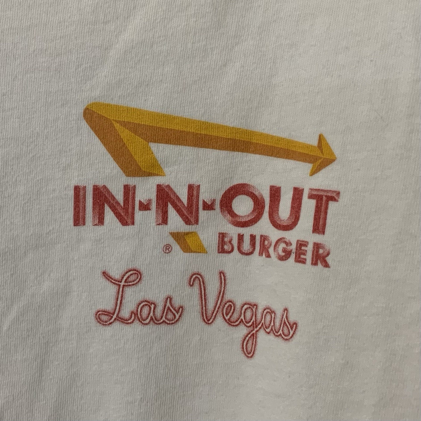 In n Out Burger LV Las Vegas Men’s Shirt Large White Classic Car