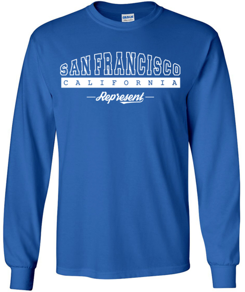 San Francisco California State T-Shirt Long Sleeve Graphic Tees Unisex Apparel