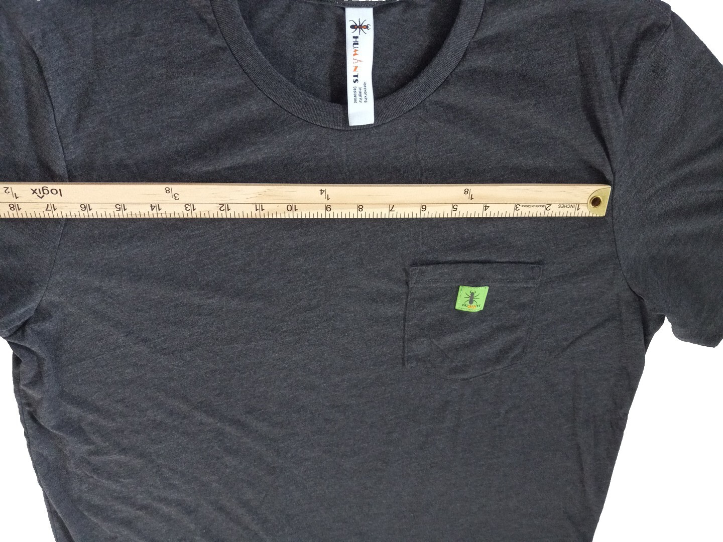 Humants Men’s XL Workwear /Outdoor Jersey Pocket Tee Dark Gray heather Cotton