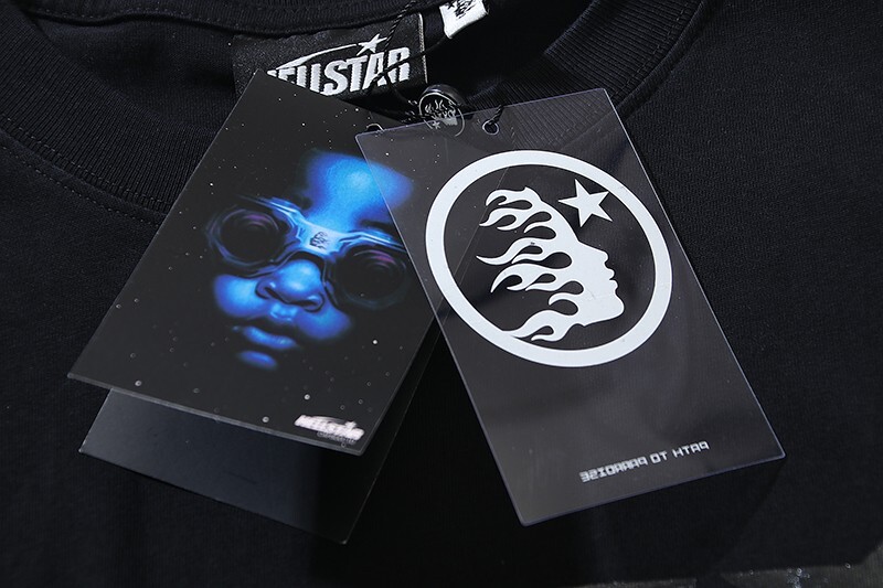 Men’s Hell star Classic Big Logo Water Printed Short sleeved T-shirt 2 Black